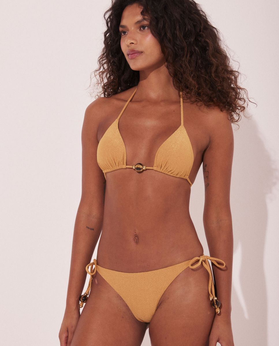 Top de bikini triángulo liso con relleno - Agua de coco - Brillo Brillo-4