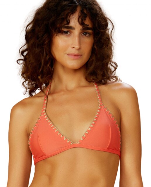 Imagen 0 de Top de bikini triángulo liso con relleno