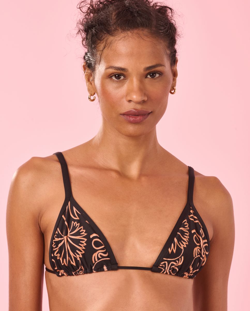Blueman - Top de bikini triángulo estampado con relleno.