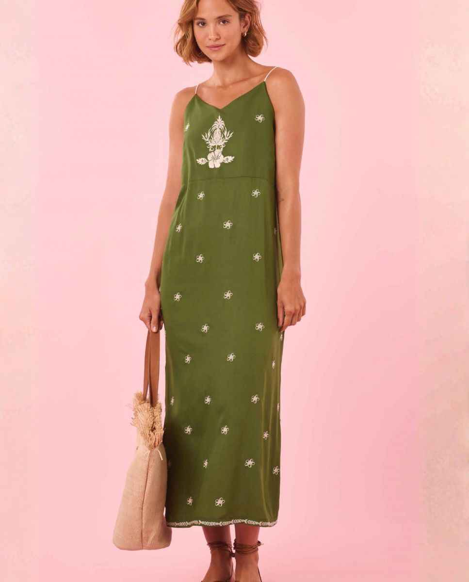 Imagen 0 de Vestido de playa maxi Verde