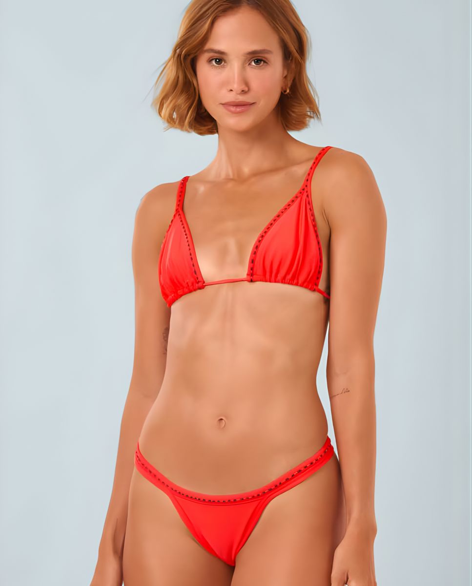 Braga de bikini brasileña lisa - Blueman - Naranja Naranja-2