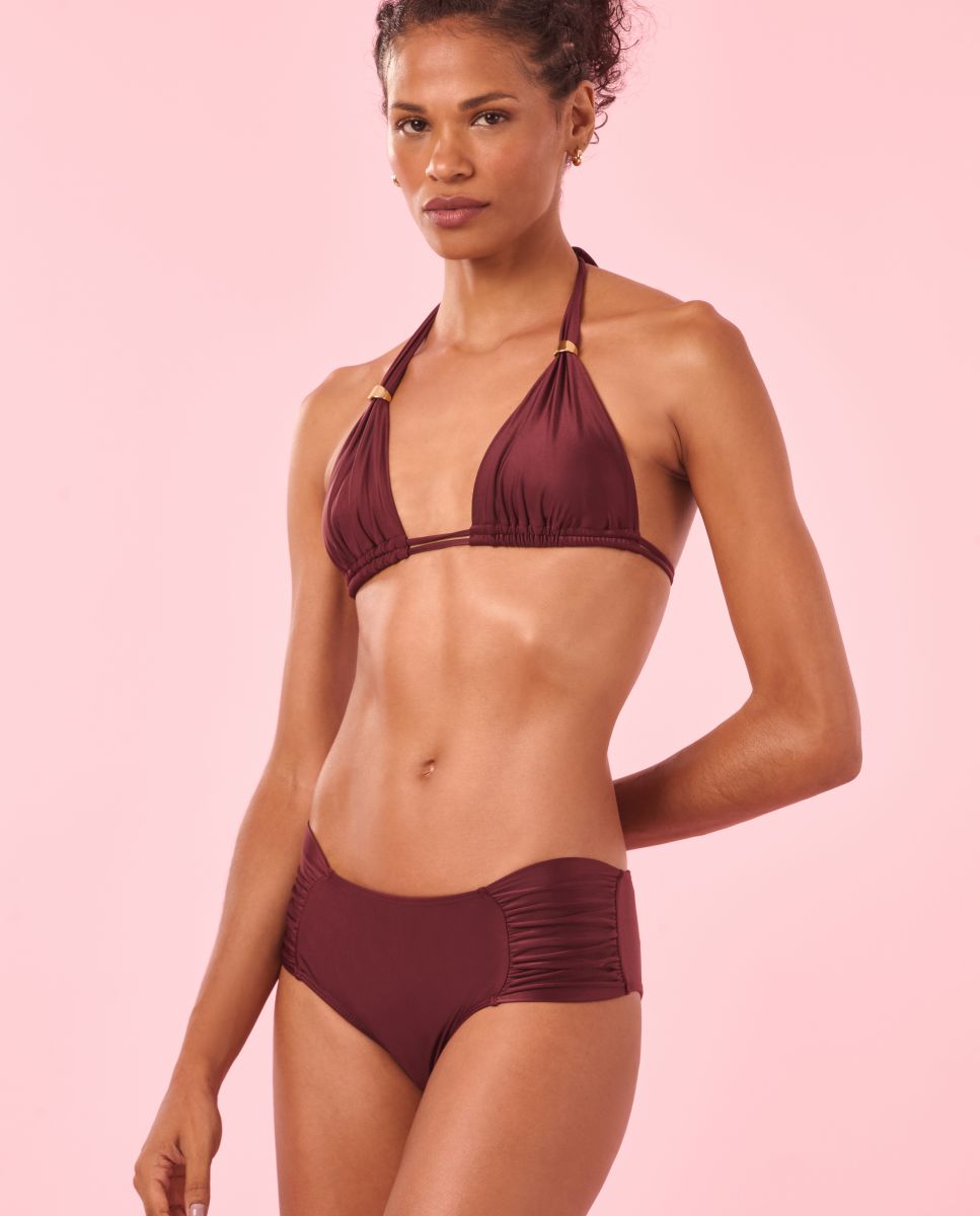 Braga de bikini culotte lisa - Blueman - Burdeos Burdeos-4