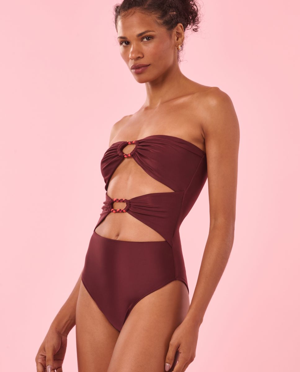 Blueman - Bañador bandeau liso con relleno.