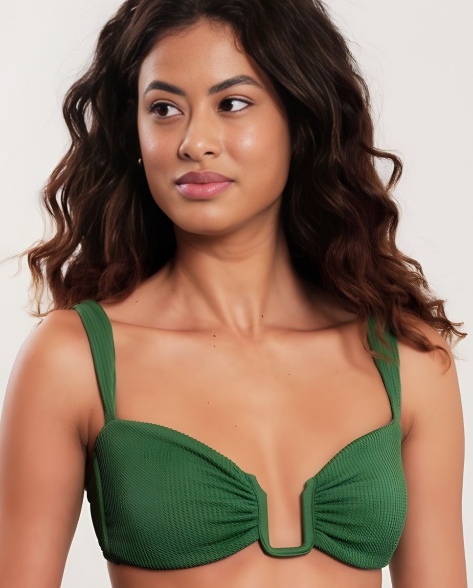 Blueman - Top de bikini cuello halter liso con relleno.