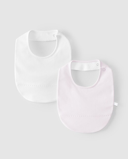 Imagen 0 de Pack de 2 baberos de bebé niña lisos