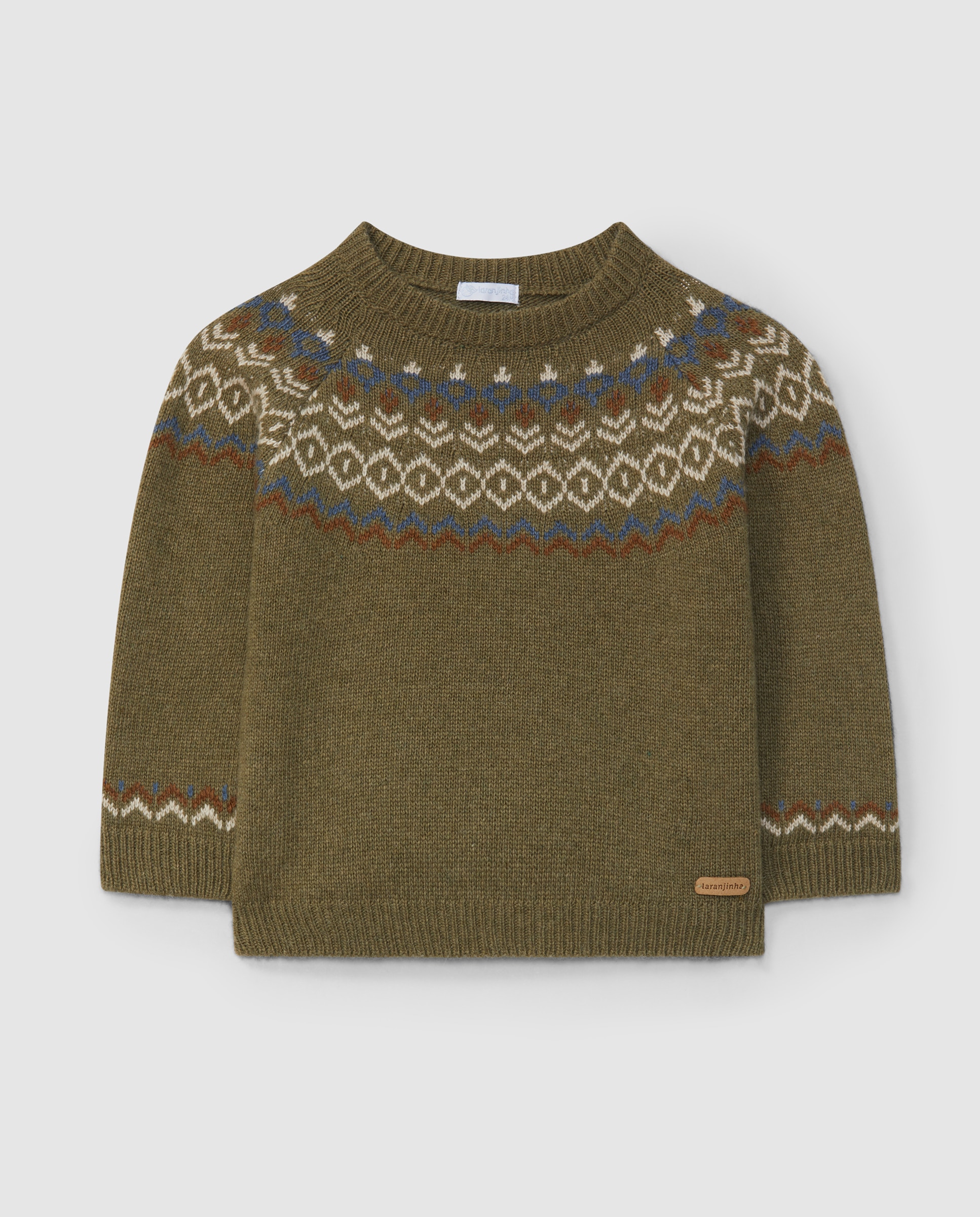 Jersey de punto jacquard con cuello redondo