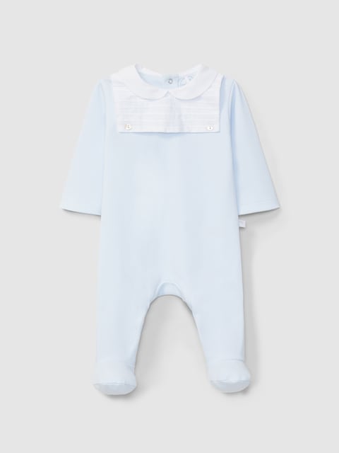 Imagen 0 de Pelele de bebé niño con detalle de pliegues y cuello redondo
