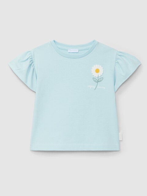 Imagen 0 de Camiseta de bebé niña con aplicación de flor en relieve