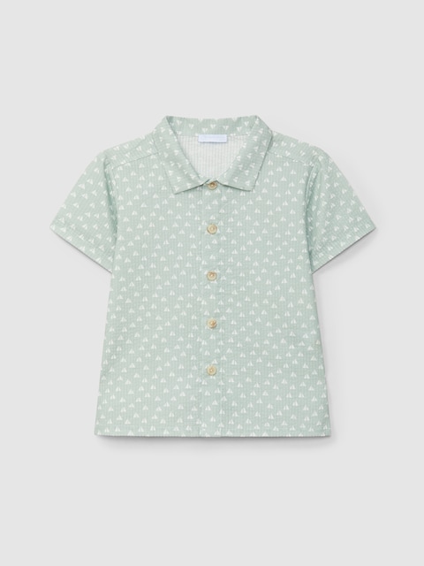 Imagen 0 de Camisa de niño manga corta seersucker micro-cuadros