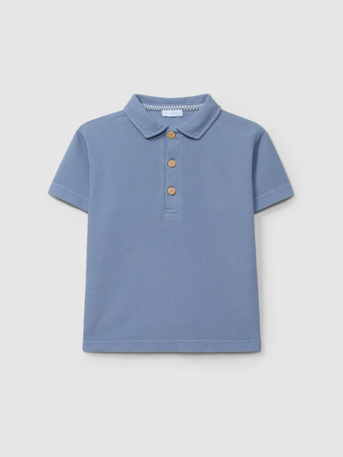 Imagen 0 de Polo de bebé niño liso en punto gofre