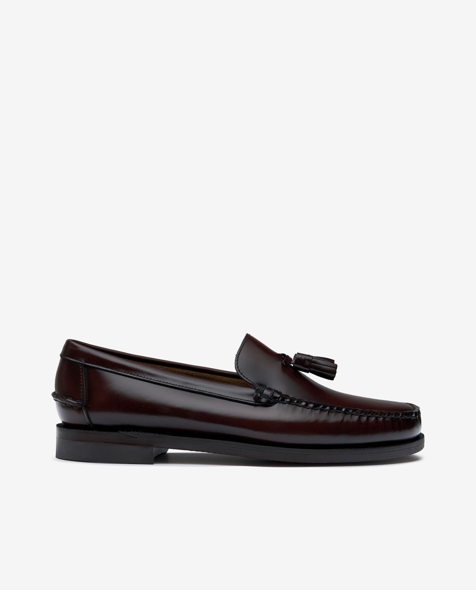 Imagen 1 de Mocasines de hombre de piel ancho especial Burdeos
