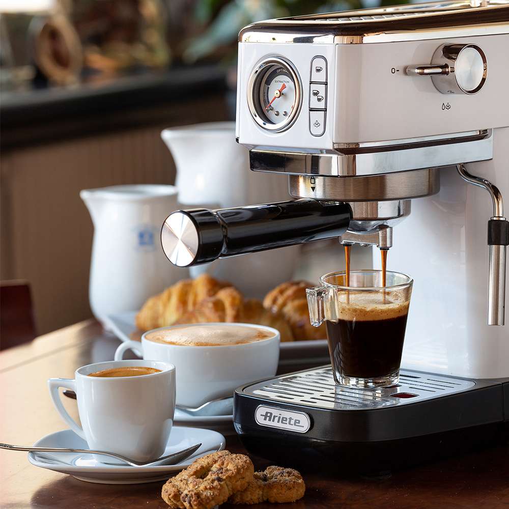 Imagen 4 de Cafetera Ariete 1381/14 Slim Espresso con manómetro para café molido y monodosis - Blanco Blanco