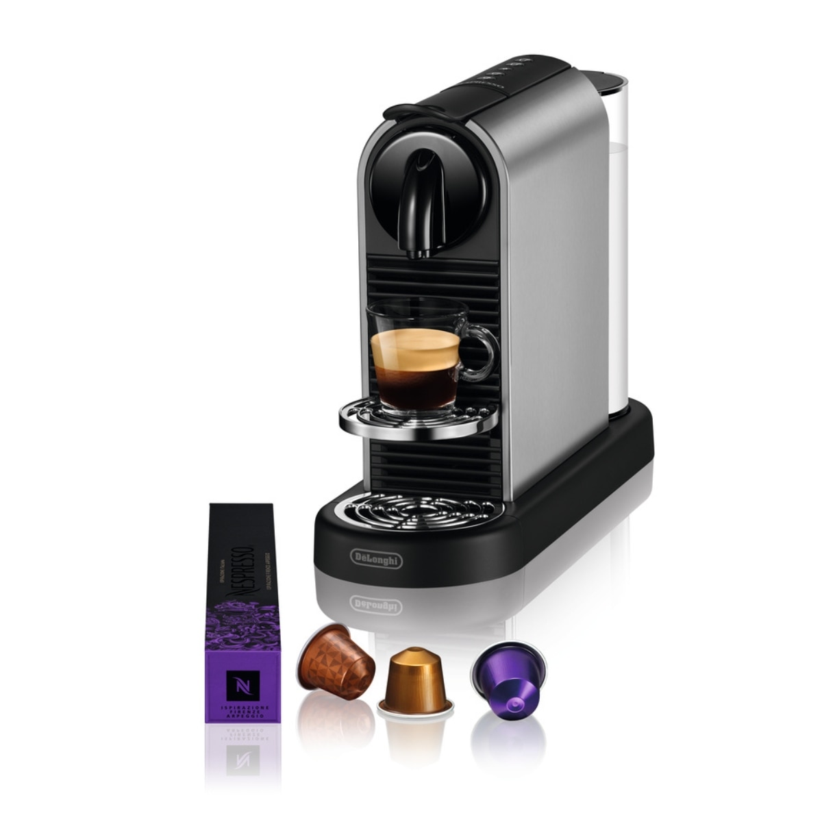De'Longhi - Cafetera de cápsulas automática Nespresso De'Longhi Citiz Platinum EN220.T para cápsulas Nespresso Original.
