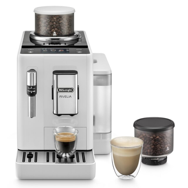 Cafetera Superautomática De'Longhi Rivelia EXAM440.35.W con 2 depósitos de café intercambiables