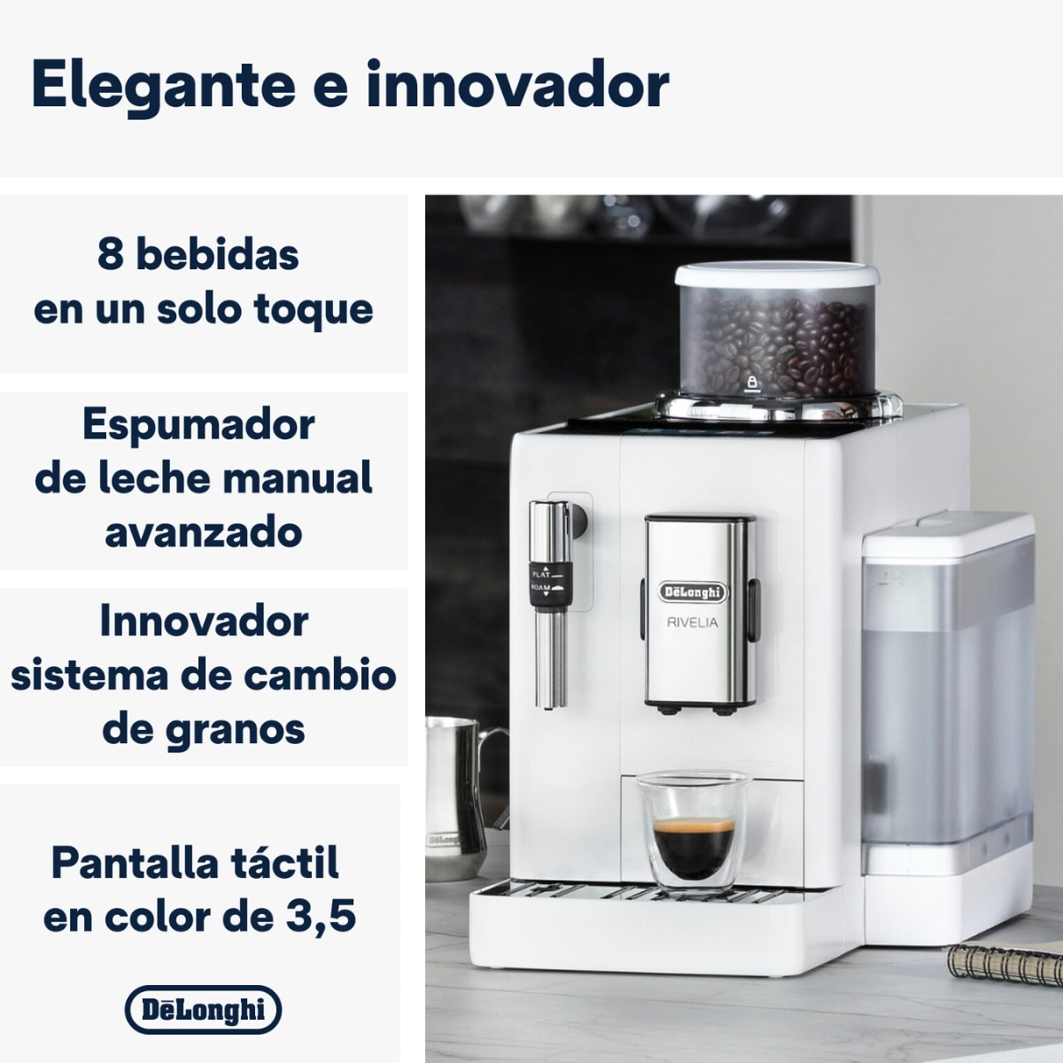 Thumbnail 1 de De'Longhi Rivelia EXAM440.35.W cafetera automática 2 depósitos