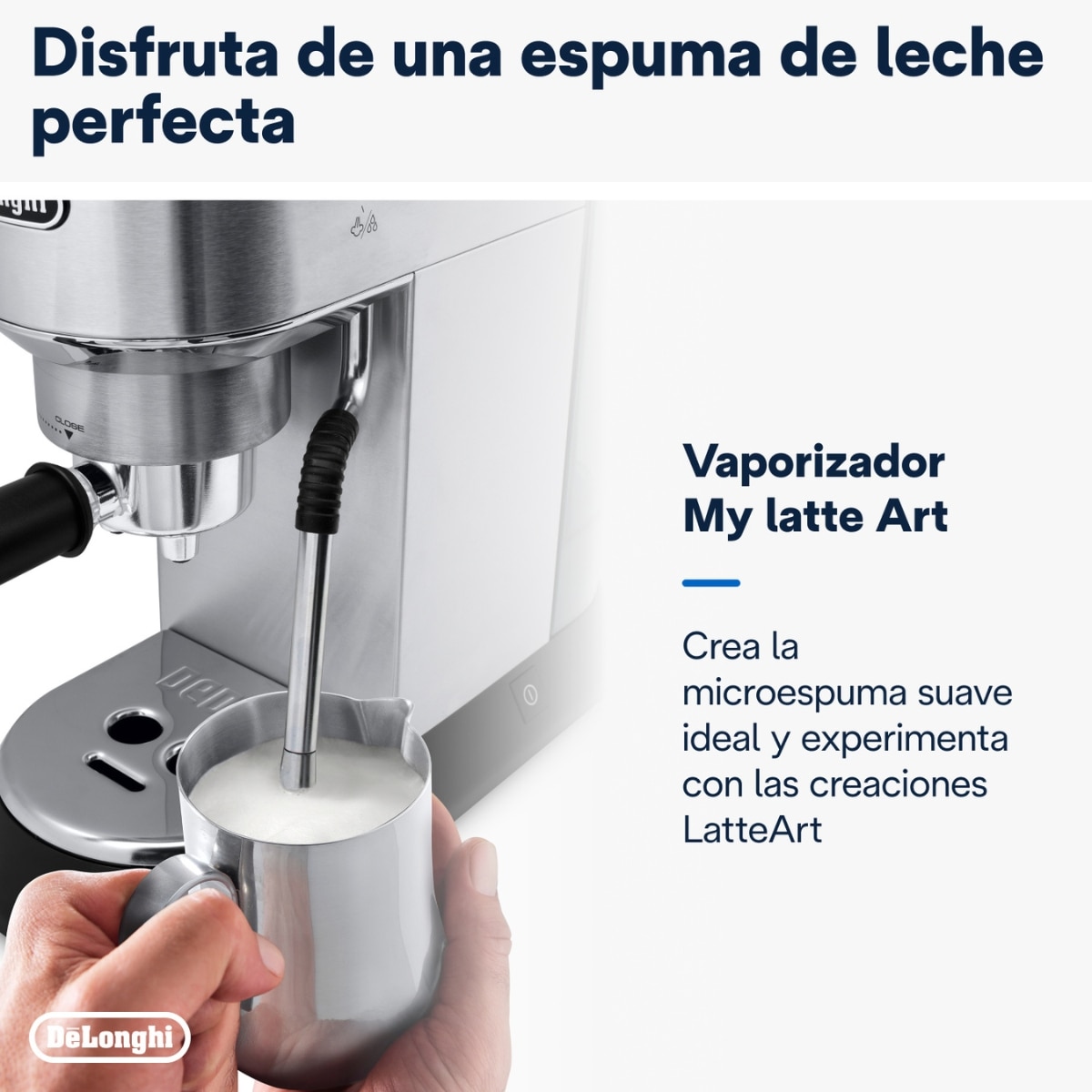 Imagen 5 de Cafetera espresso manual de bomba De'Longhi Dedica Arte EC885.M Sistema Cappuccino - Metal Metal