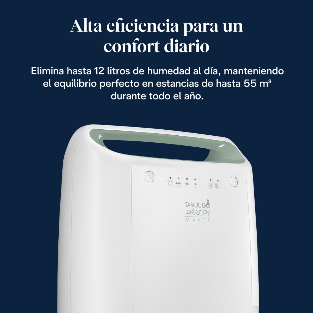 Deshumidificador De'Longhi Tasciugo AriaDry Multi DEX212SF 12 l/24 h - Blanco / Verde Blanco / Verde-3