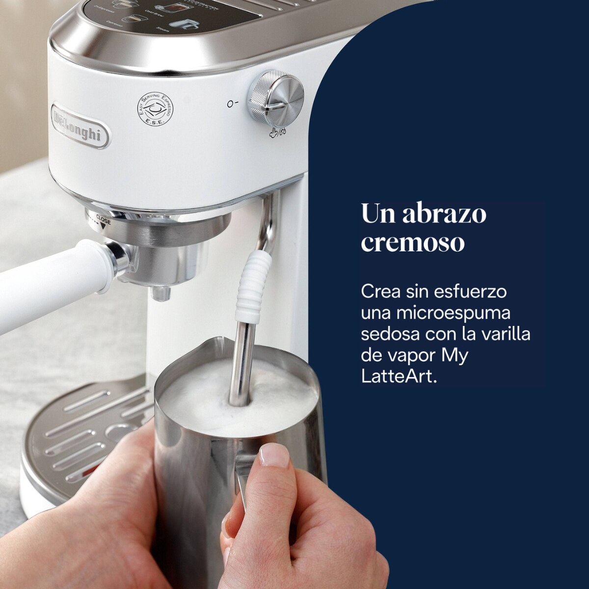 Cafetera espresso manual de bomba De'Longhi Dedica Duo EC890.WI para café caliente y frío - Blanco Blanco-5