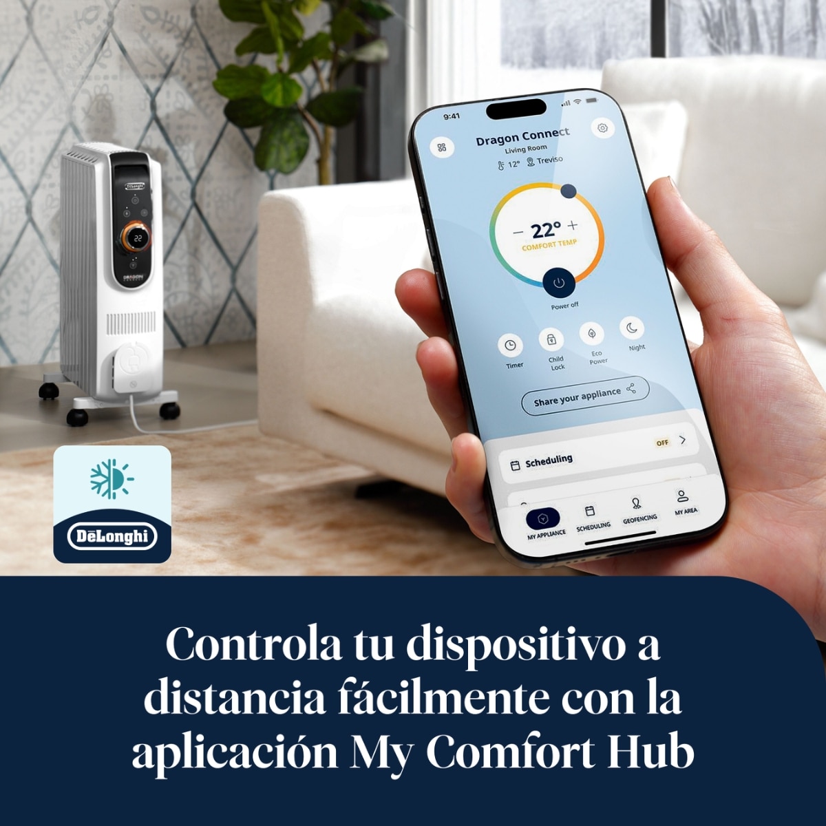 Imagen 3 de Radiador de aceite De'Longhi Dragon Connect TRD51025WIFI con control por Smart App - Blanco Blanco