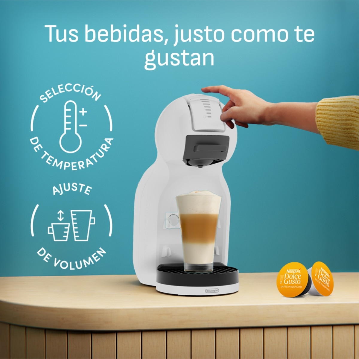 Imagen 5 de Cafetera de cápsulas De'Longhi Mini Me 2 EDG335.W para cápsulas Nescafé Dolce Gusto - Blanco Blanco
