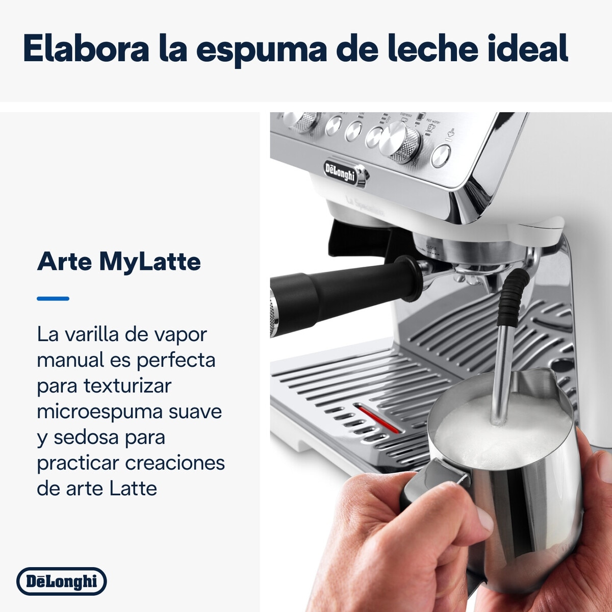 Imagen 5 de Cafetera espresso manual de bomba De´Longhi La Specialista Arte EC9155.W con molinillo - Blanco Blanco