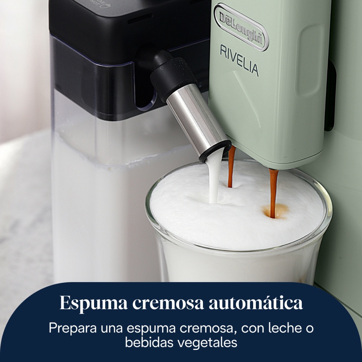 Cafetera Superautomática De'Longhi Rivelia Start EXAM420.55.GR con 2 depósitos de café intercambiables - Verde Verde-6