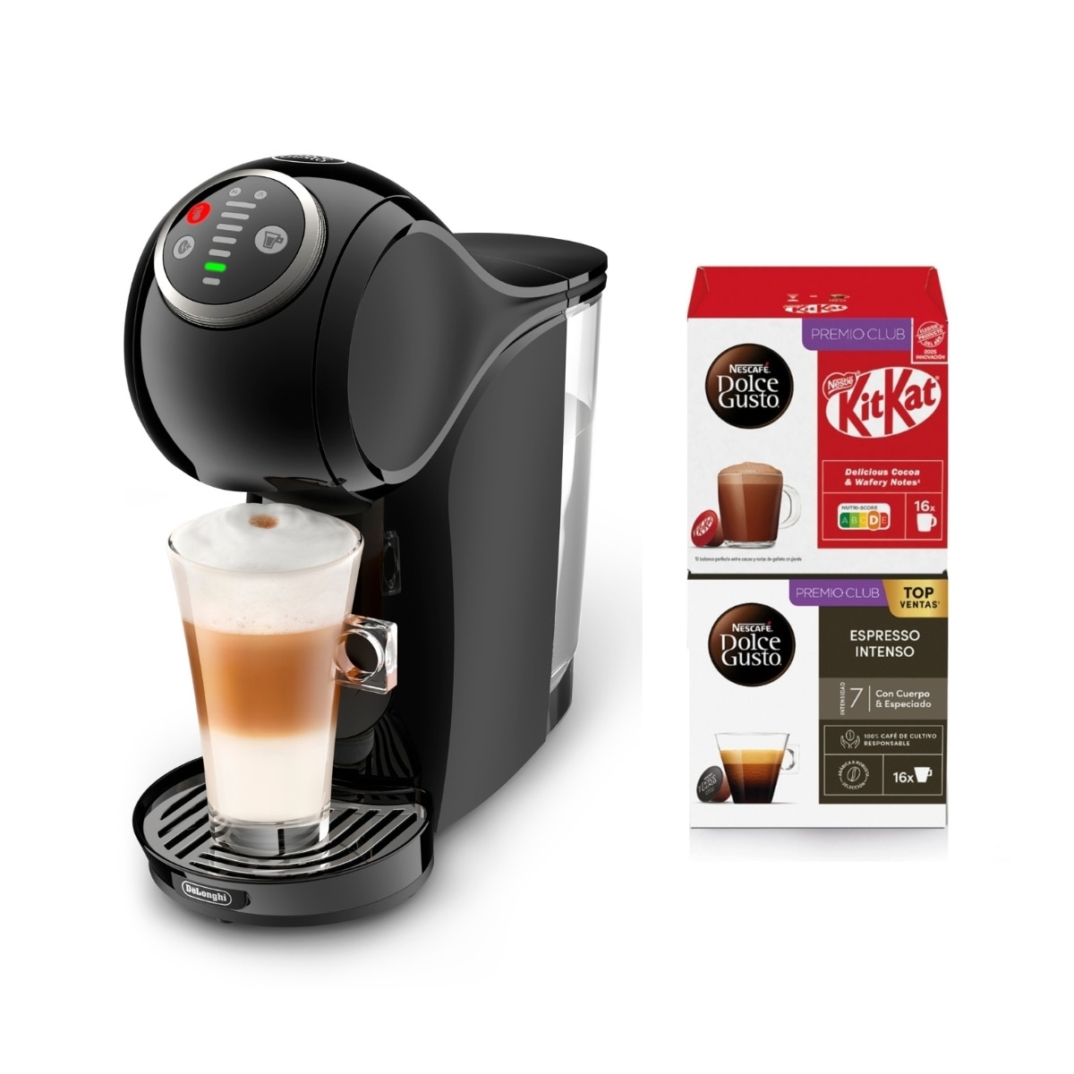 Cafetera de cápsulas De'Longhi Genio S Plus EDG315.B + 2 paquetes de cápsulas Nescafé Dolce Gusto - Negro Negro-2