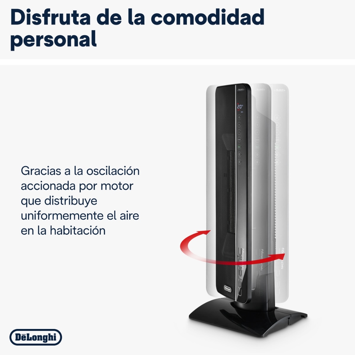 Imagen 3 de Termoventilador cerámico de torre De'Longhi TCH8993ER.BC con 3 ajustes de potencia y Eco-Energía. - Negro Negro