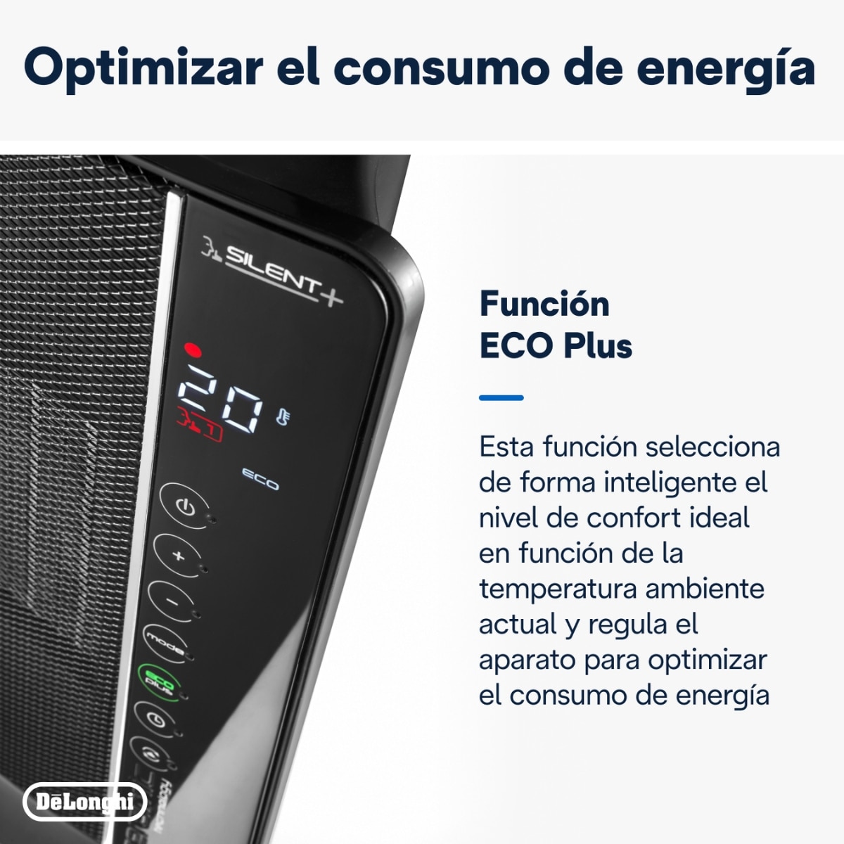 Imagen 4 de Termoventilador cerámico de torre De'Longhi TCH8993ER.BC con 3 ajustes de potencia y Eco-Energía. - Negro Negro