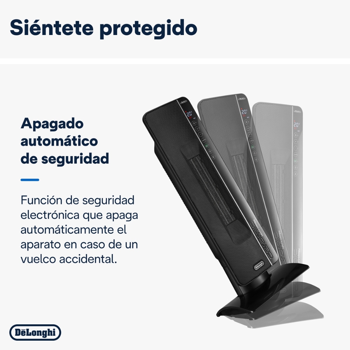 Imagen 5 de Termoventilador cerámico de torre De'Longhi TCH8993ER.BC con 3 ajustes de potencia y Eco-Energía. - Negro Negro