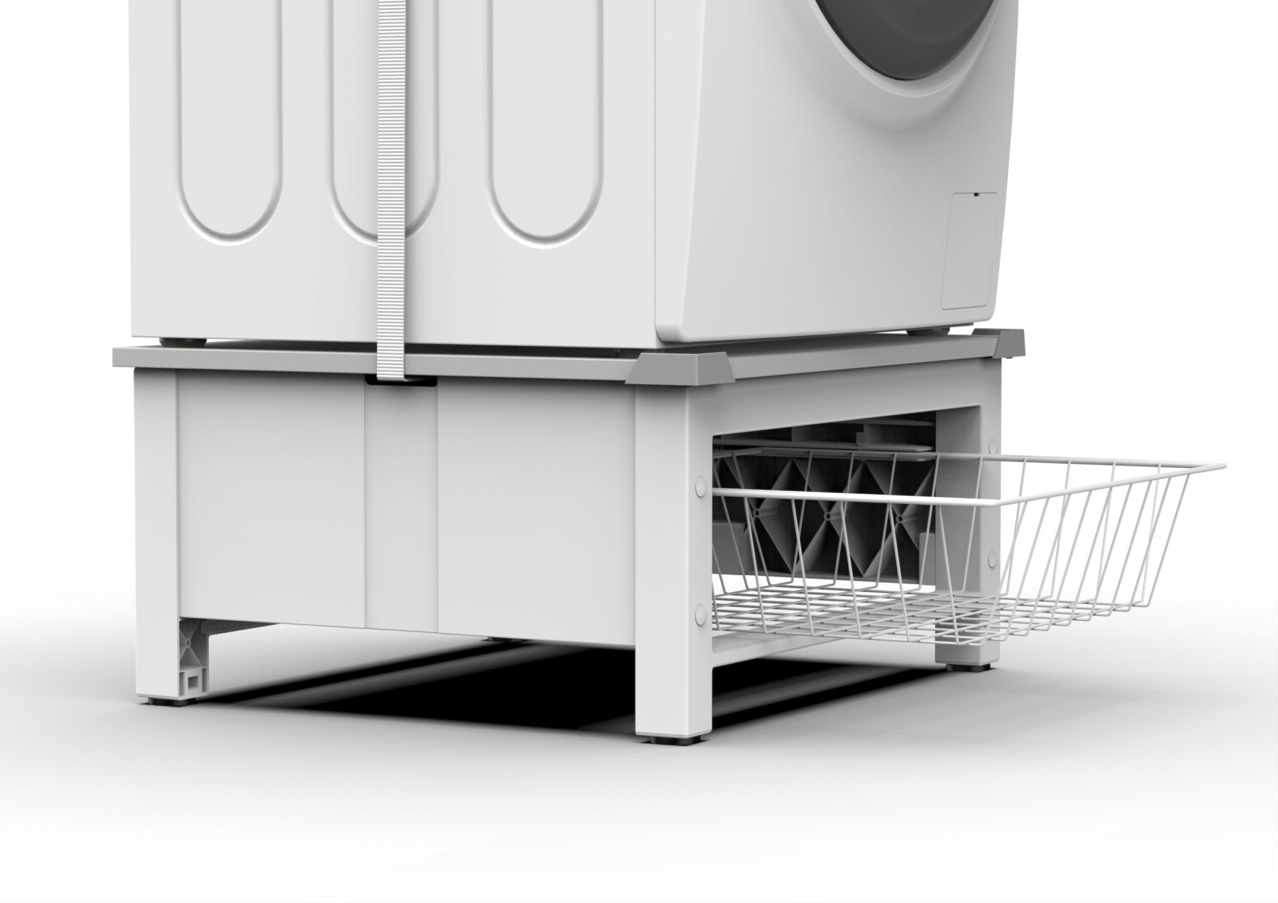 Imagen 3 de Base para lavadora o secadora con cesta extraíble Base Space Basket Meliconi - Blanco Blanco