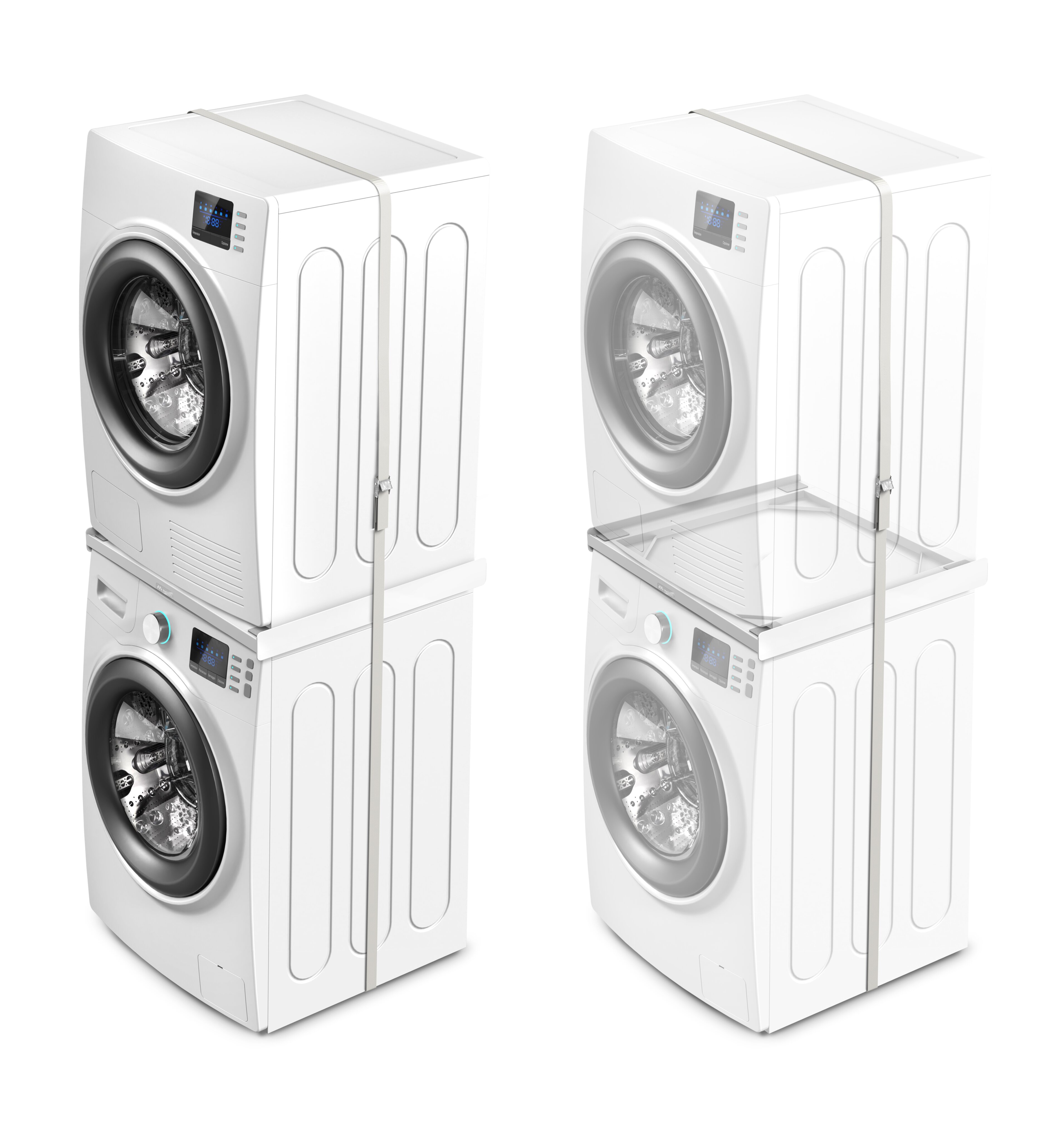 Imagen 3 de Kit superposición para lavadora y secadora Torre Style L60 Meliconi - Blanco Blanco