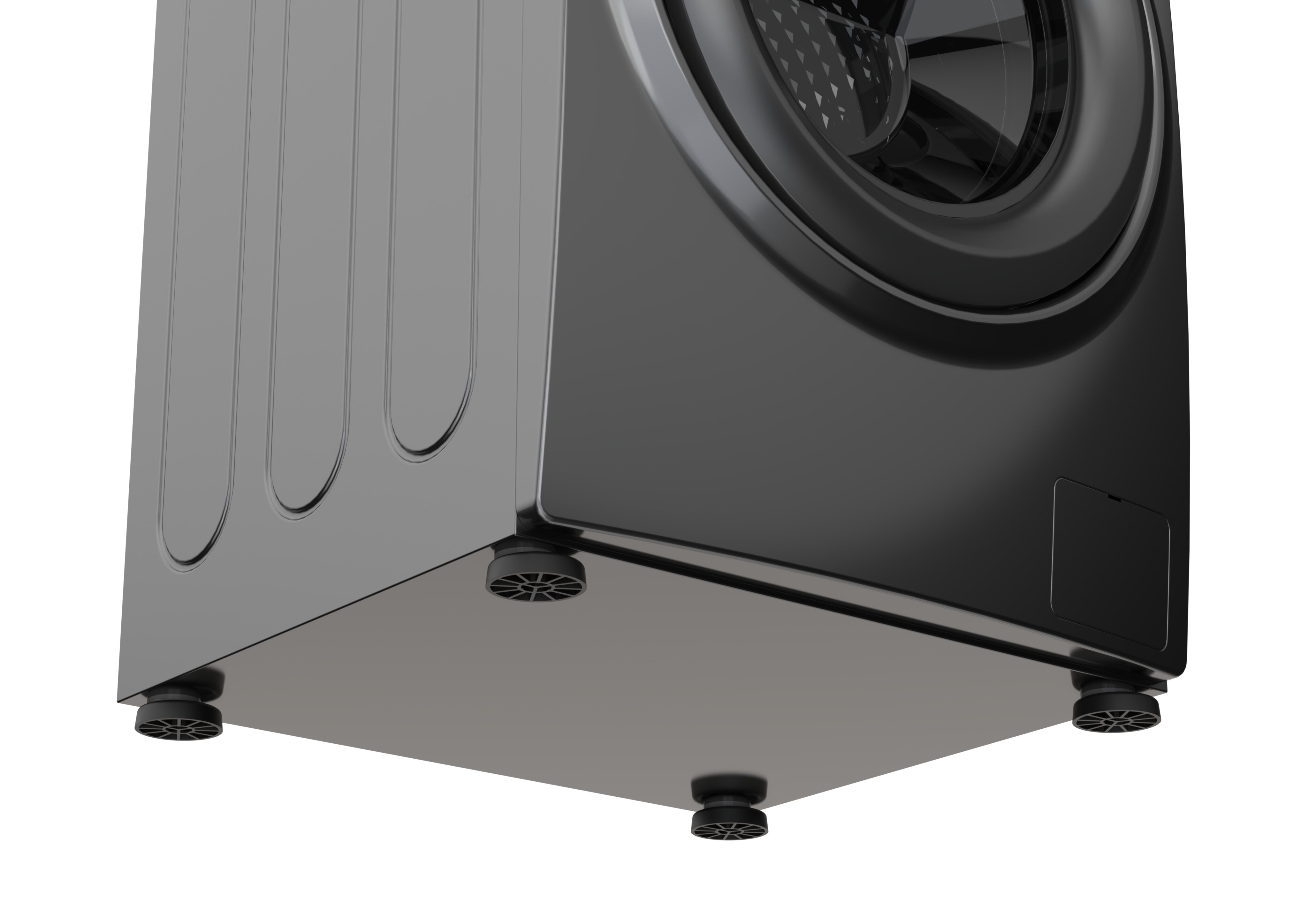 Imagen 3 de Bases antivibración para lavadora y secadora 4 unidades color negro Meliconi - Negro Negro