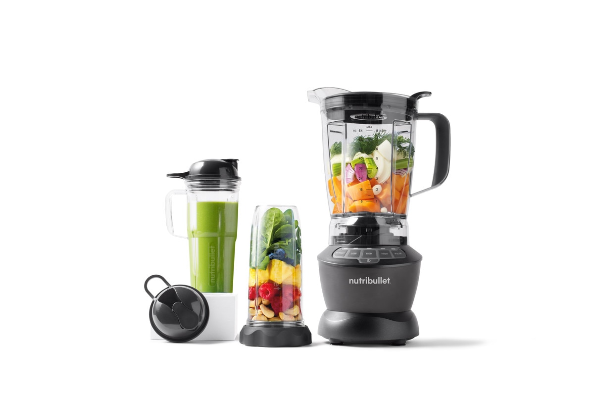 Batidora de vaso Nutribullet Combo NBF500DG 1200W con 1,8 L. de capacidad y vaso de viaje - Negro Negro-3