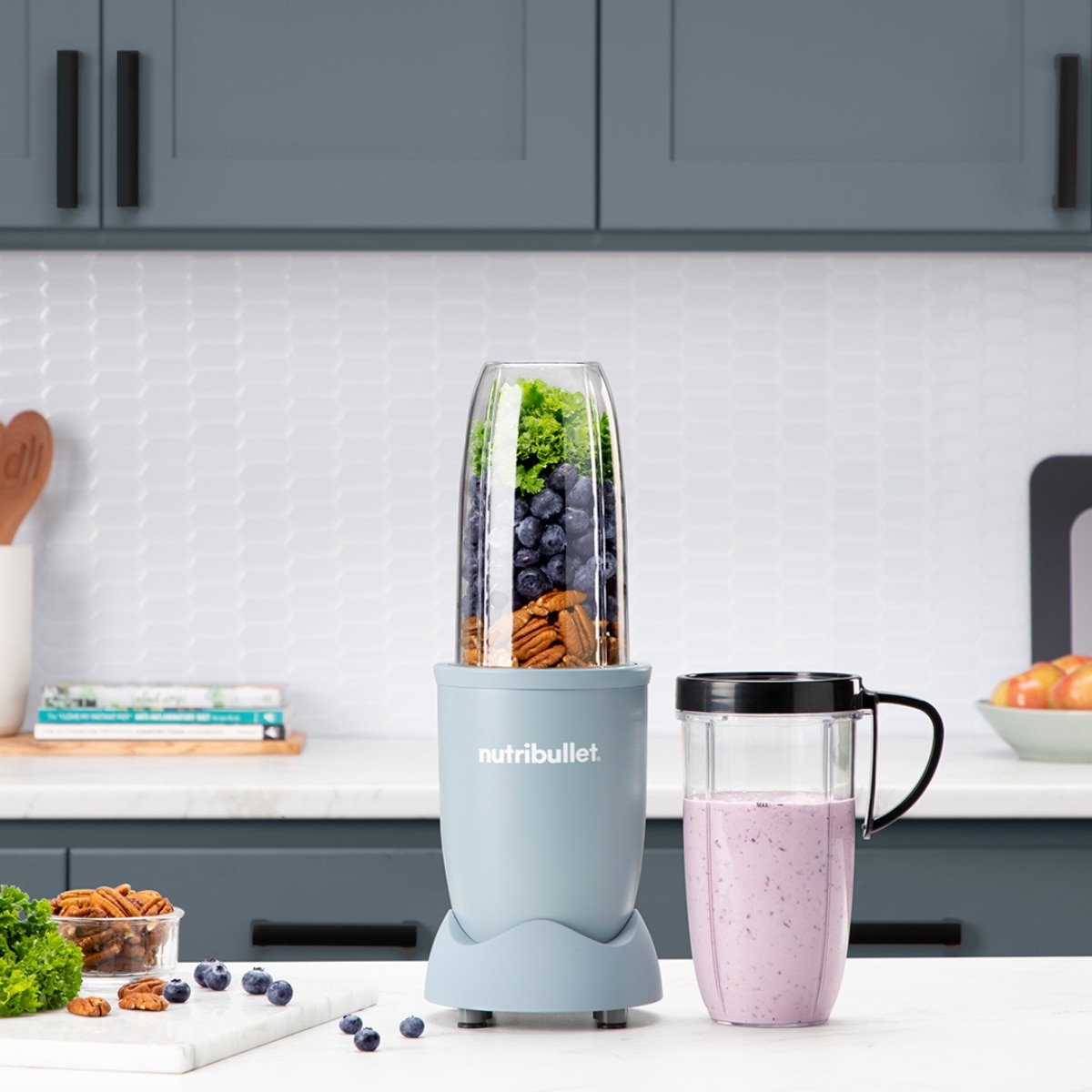 Batidora de vaso Nutribullet Pro Mineral NB907MASL 900W con vaso para llevar - Azul Azul-6