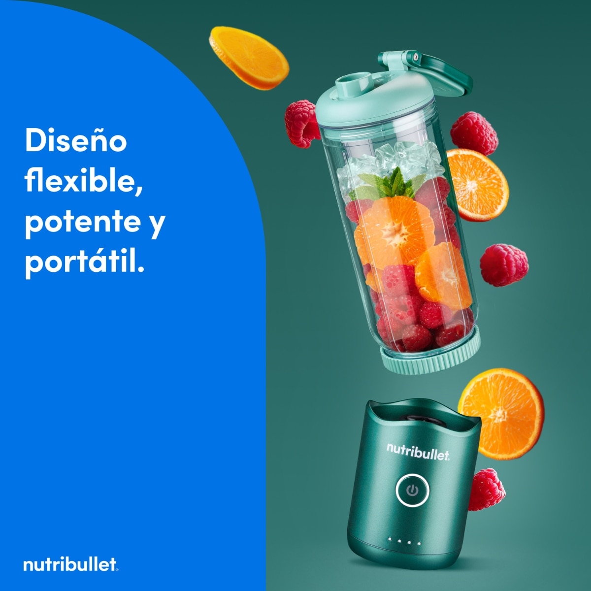 Batidora personal Nutribullet Flex Portable NBP013GR con puerto de carga USB - Verde Verde-3