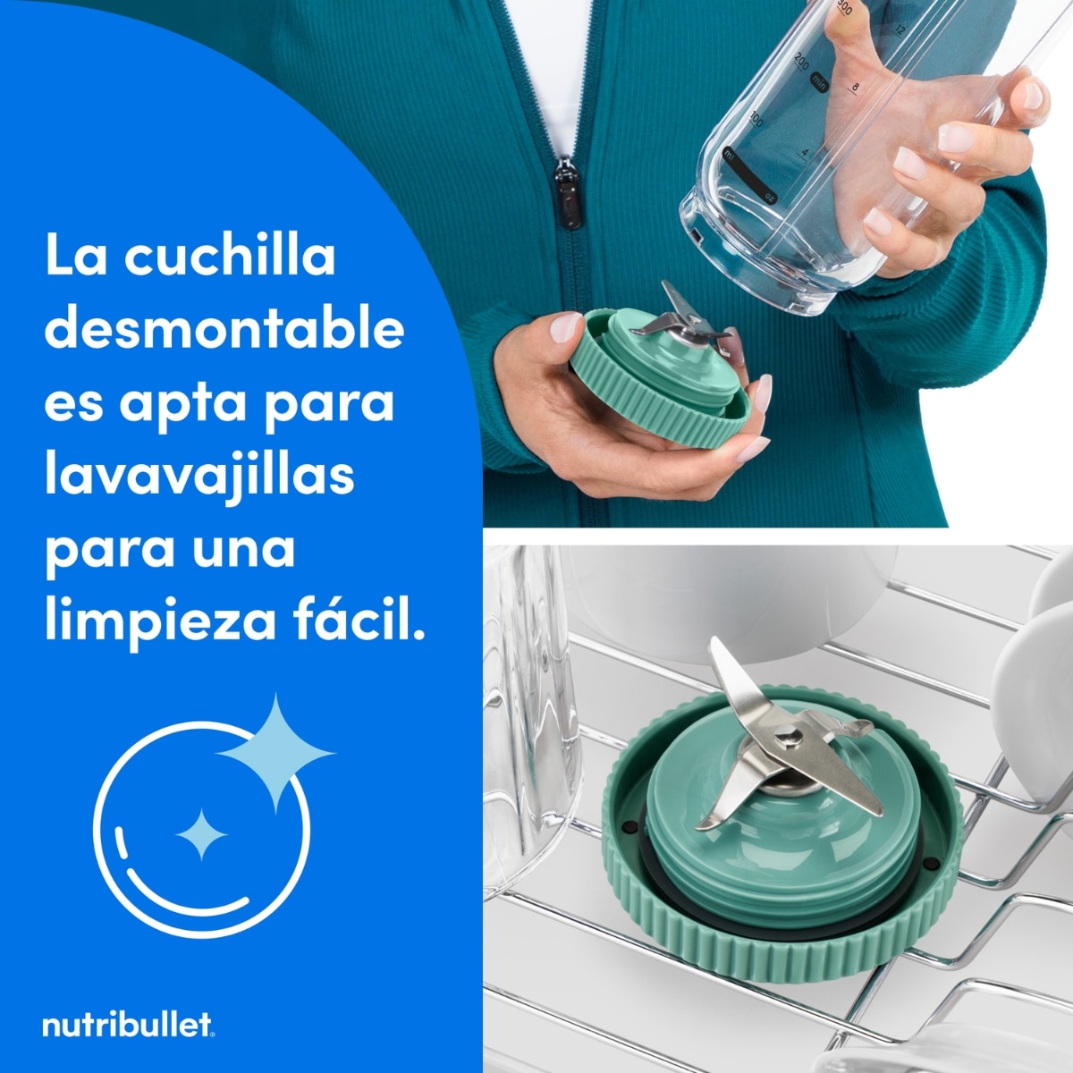 Batidora personal Nutribullet Flex Portable NBP013GR con puerto de carga USB - Verde Verde-7