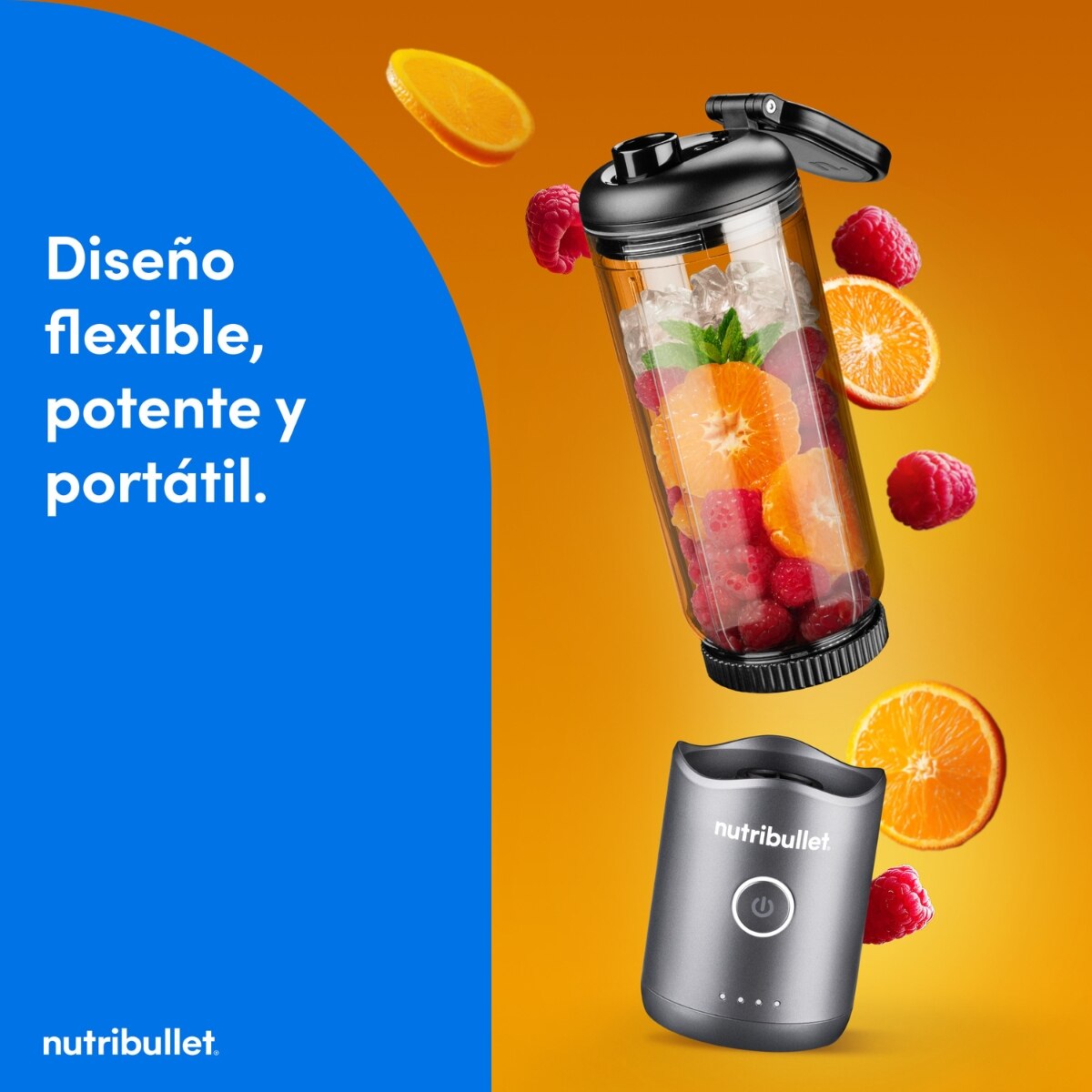 Batidora personal Nutribullet Flex Portable NBP013GM con puerto de carga USB - Gris Gris-3