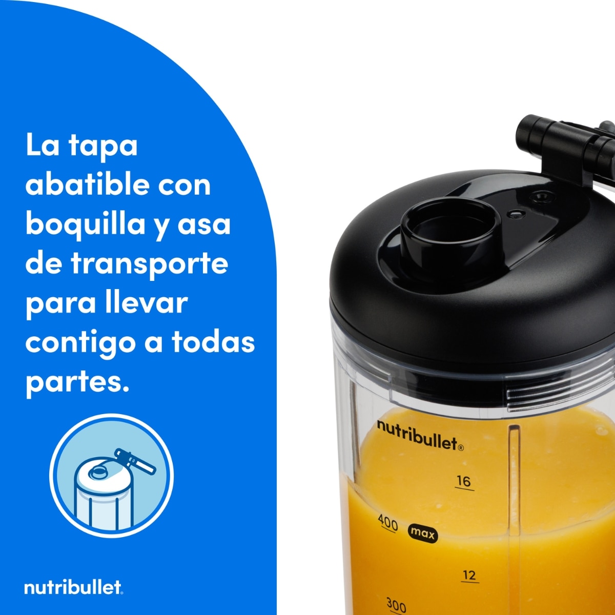 Batidora personal Nutribullet Flex Portable NBP013GM con puerto de carga USB - Gris Gris-4