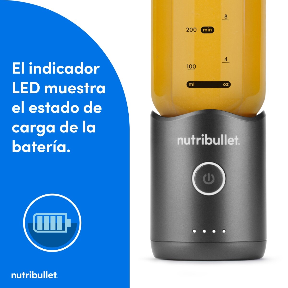Batidora personal Nutribullet Flex Portable NBP013GM con puerto de carga USB - Gris Gris-6