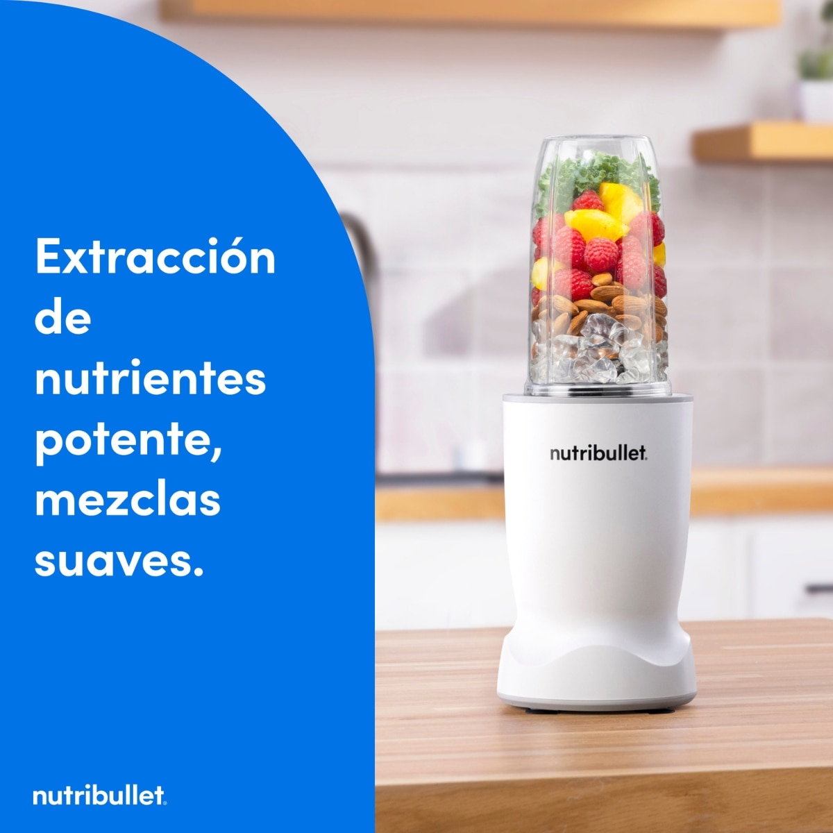 Batidora de vaso Nutribullet Turbo NBT1006MW 1000W con 2 vasos de viaje - Blanco Blanco-3