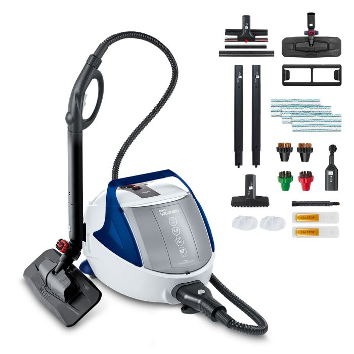 Imagen 2 de Limpiador a vapor Polti Vaporetto Pro 100_Eco Power con caldera de hasta 5,5 bar - Blanco / Azul Blanco / Azul