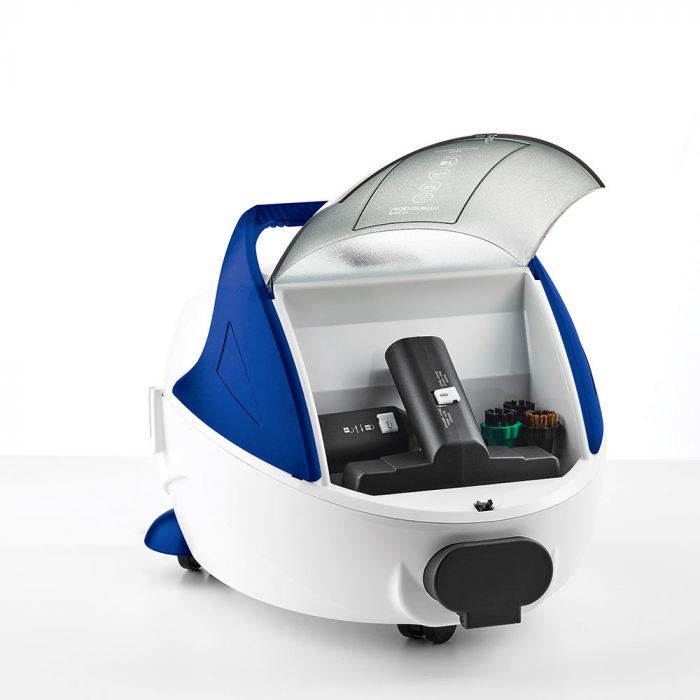 Imagen 3 de Limpiador a vapor Polti Vaporetto Pro 100_Eco Power con caldera de hasta 5,5 bar - Blanco / Azul Blanco / Azul