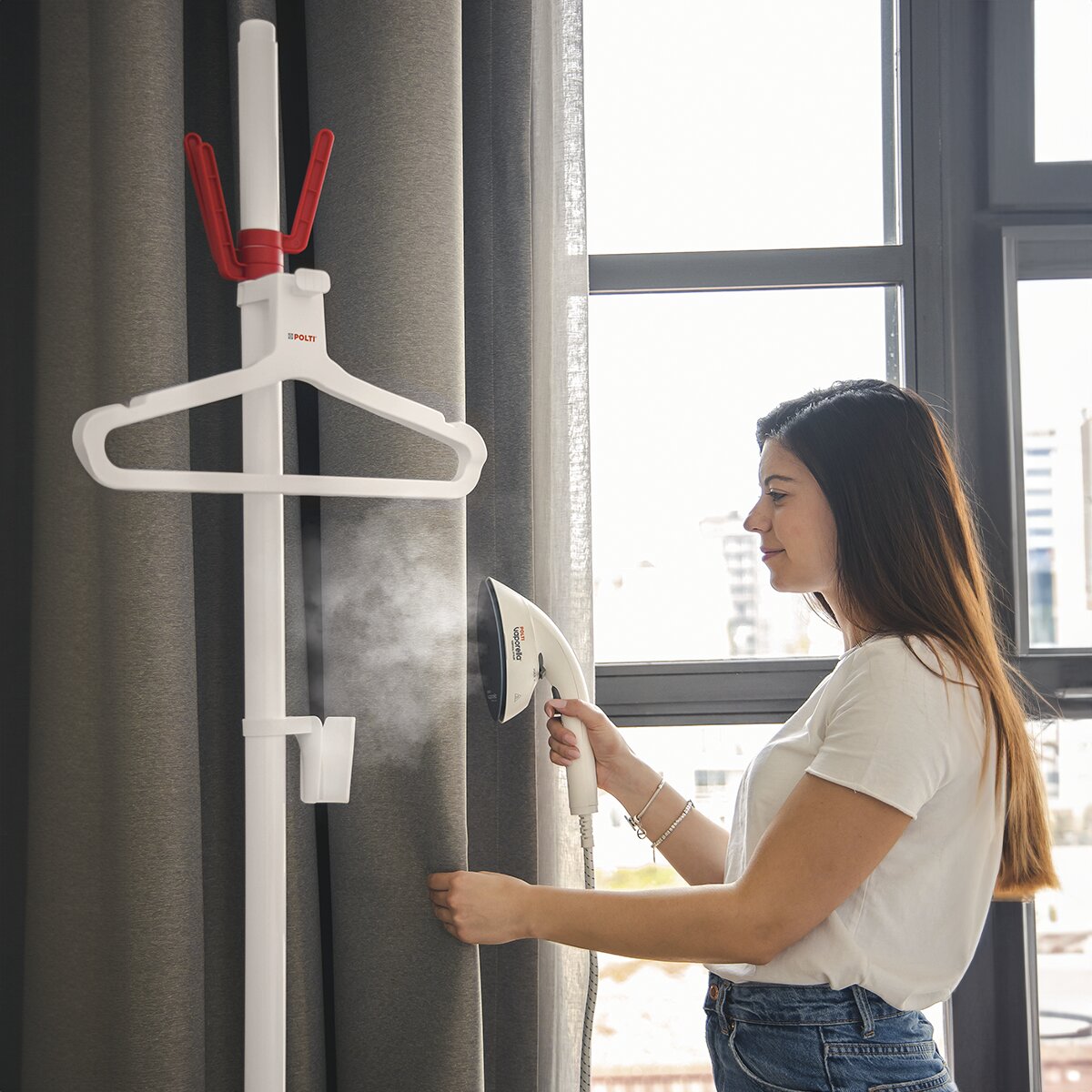Plancha Vertical Polti Vaporella Vertical Styler GSF80R práctica, versátil y eficaz - Blanco Blanco-2