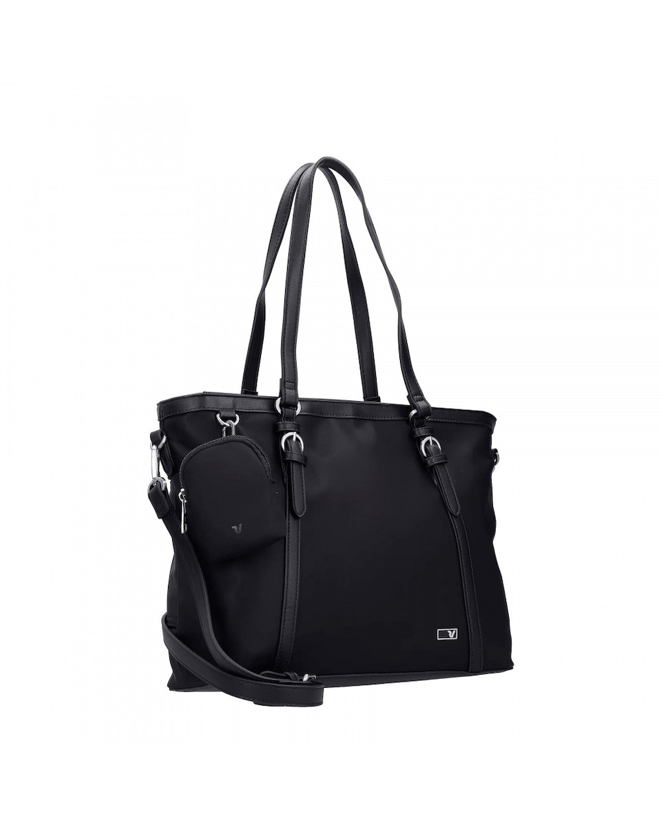 Bolsa shopper Solaris con compartimento colgante Negro-2