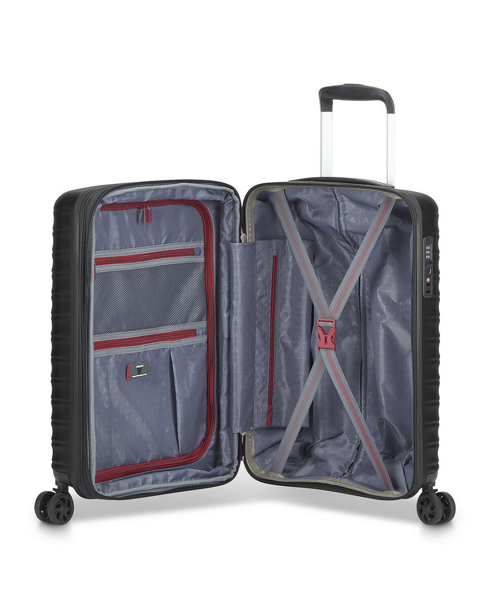 Imagen 4 de Maleta de cabina expandible wave dlx rígida con capacidad 38/48l dimensiones 55x35x20/21.7cm - Roncato - Negro Negro