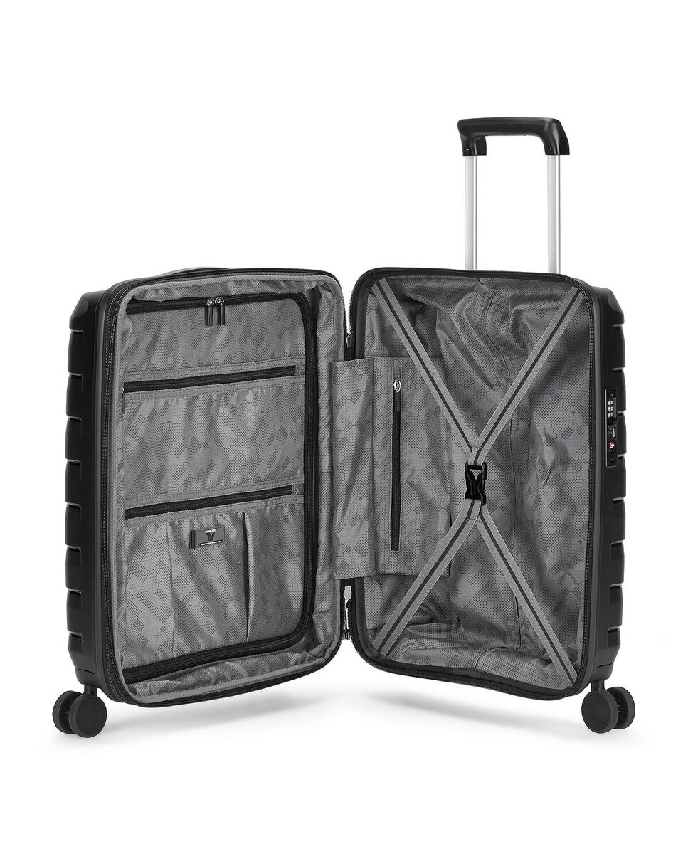 Maleta de cabina expandible skyline 2.0 rígida con capacidad 40/50l dimensiones 55x40x20/25cm - Roncato - Negro Negro-4