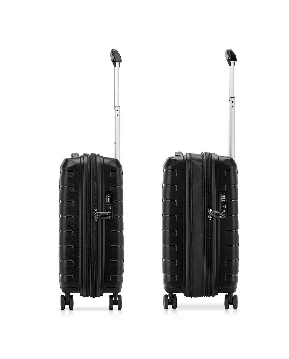 Maleta de cabina expandible skyline 2.0 rígida con capacidad 40/50l dimensiones 55x40x20/25cm - Roncato - Negro Negro-6