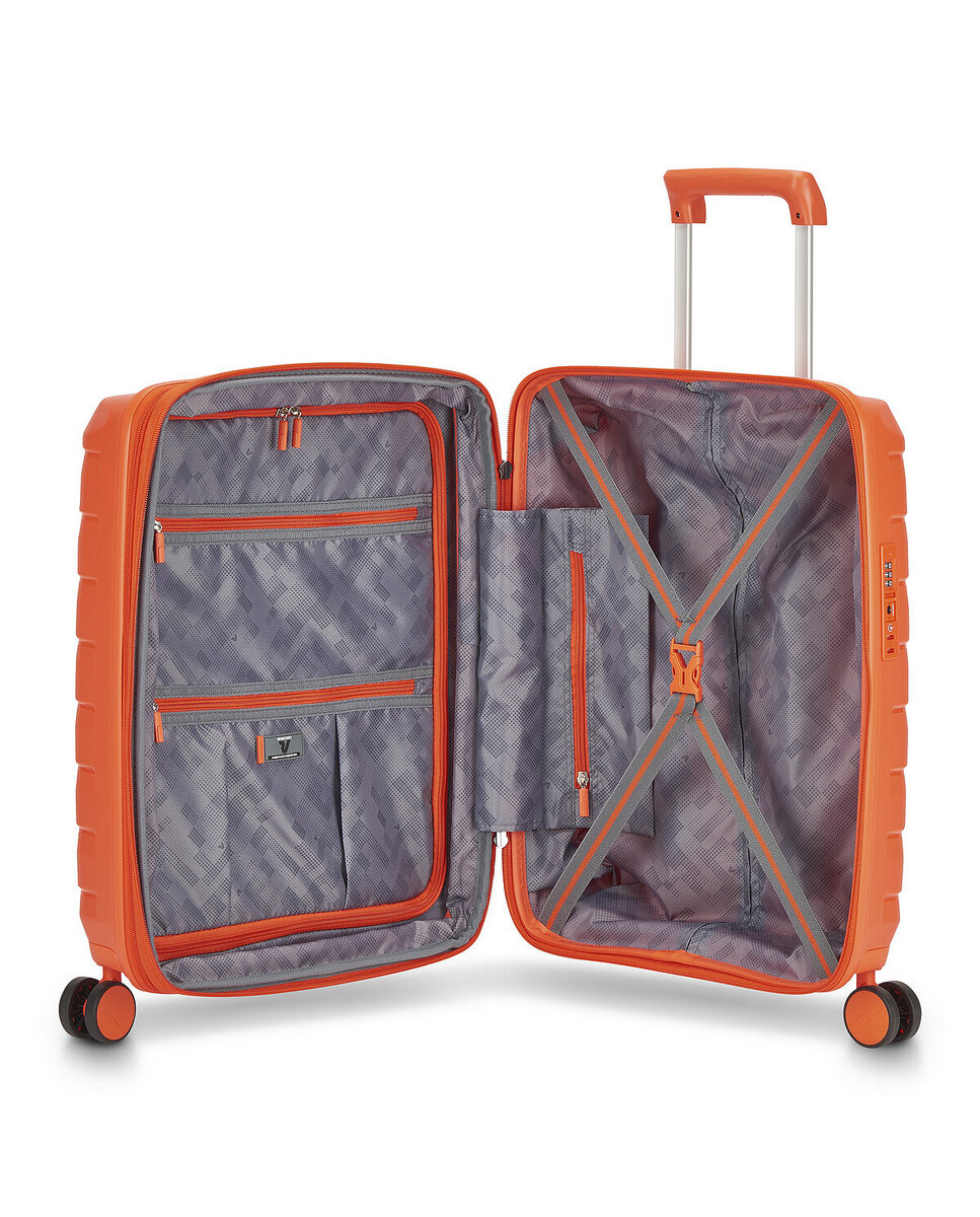 Maleta de cabina expandible skyline 2.0 rígida con capacidad 40/50l dimensiones 55x40x20/25cm - Roncato - Naranja Naranja-4