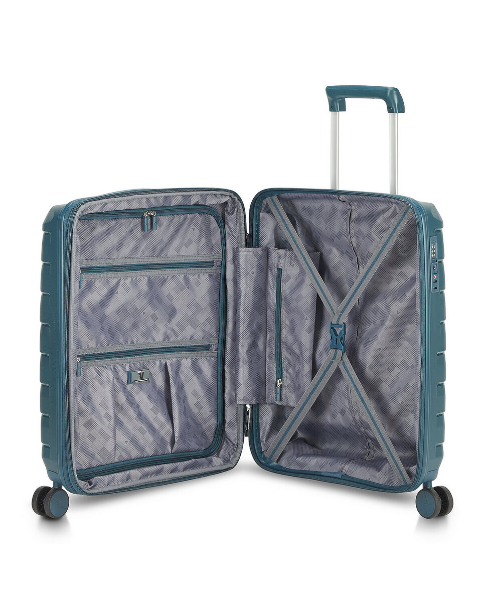 Imagen 4 de Maleta de cabina expandible skyline 2.0 rígida con capacidad 40/50l dimensiones 55x40x20/25cm - Roncato - Verde oscuro Verde oscuro